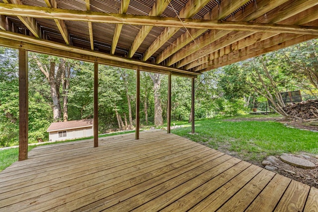 14349 Natchez Ave, Savage, MN 55378 - wooden deck with an outbuilding