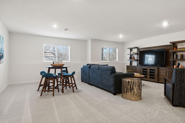 20088 66th Pl, Corcoran, MN 55340 - living room featuring light carpet and recessed lighting