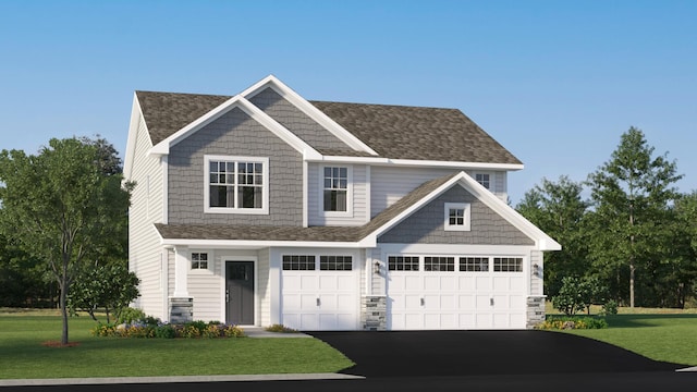 11598 72nd St NE, Otsego, MN 55301 - craftsman house with driveway, a shingled roof, a front yard, and a garage