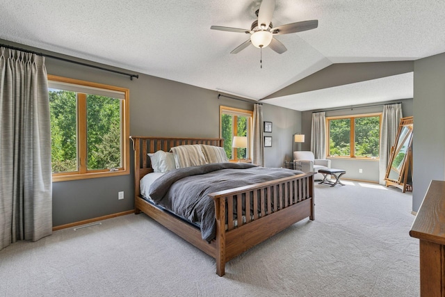 13836 Clare Downs Way, Rosemount, MN 55068 - bedroom featuring carpet floors, a textured ceiling, lofted ceiling, and ceiling fan