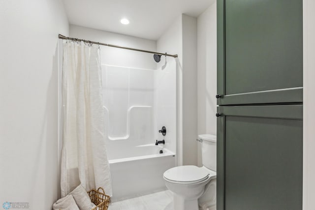 5820 31st St S, Fargo, ND 58104 - full bath with shower / tub combo with curtain and tile patterned floors