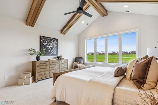 5820 31st St S, Fargo, ND 58104 - bedroom with recessed lighting, light carpet, and a ceiling fan