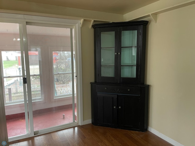 doorway to outside with plenty of natural light and hardwood / wood-style floors