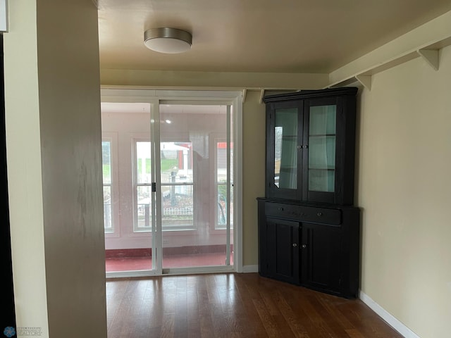 interior space with hardwood / wood-style floors