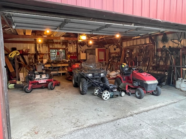 view of garage