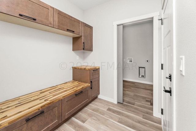 mudroom featuring light wood-type flooring