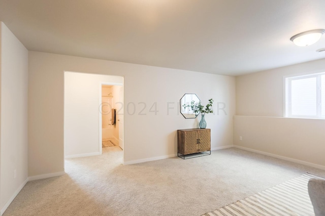 spare room with light carpet