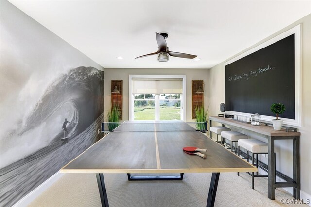 15913 Maclear Dr, Midlothian, VA 23112 - playroom featuring a ceiling fan and carpet flooring