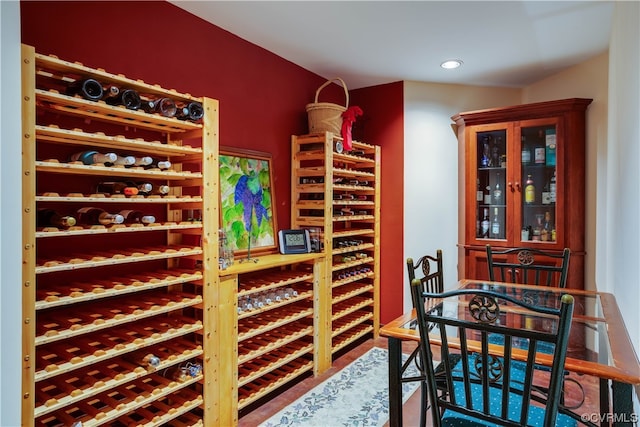 view of wine cellar