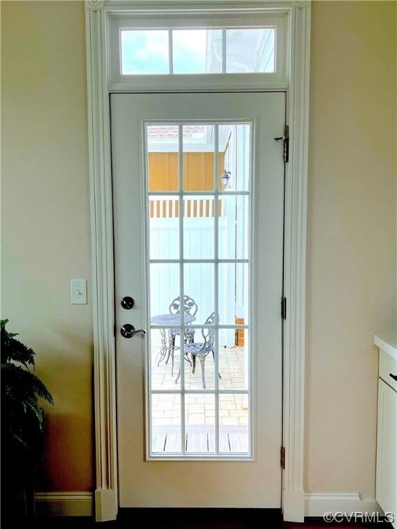 doorway featuring a wealth of natural light