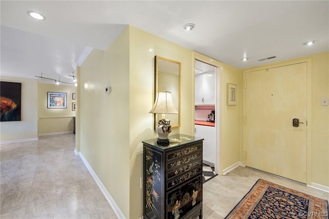 interior space with light tile flooring