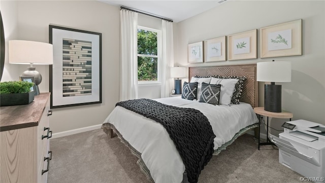 view of carpeted bedroom