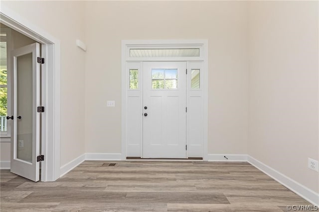 entryway featuring light hardwood / wood-style floors