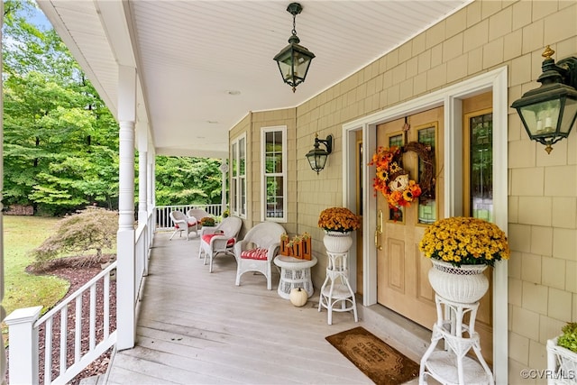 exterior space with covered porch