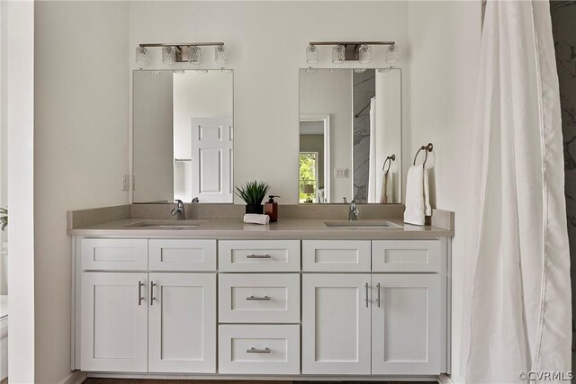 bathroom with toilet and vanity