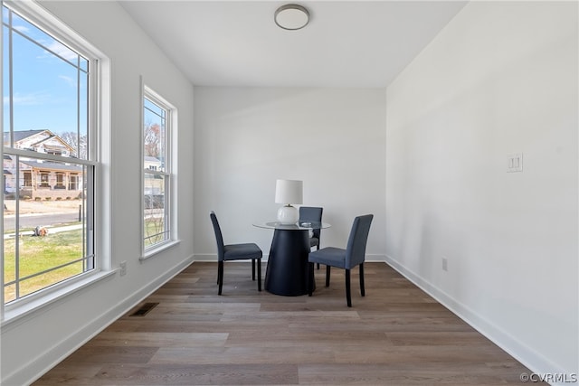 dining room featuring wood-type flooring