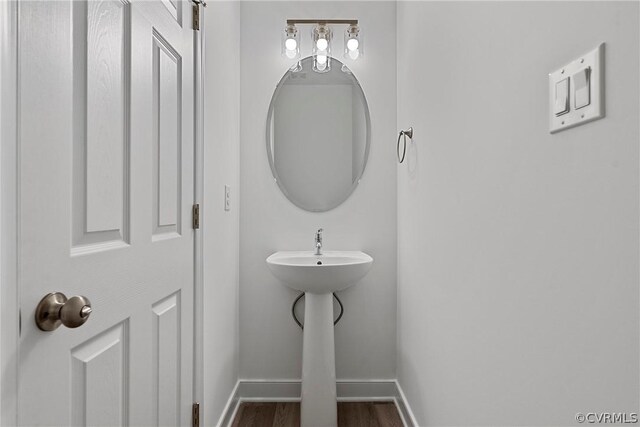 bathroom featuring wood-type flooring