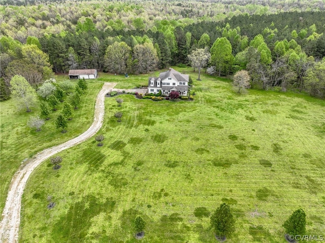 drone / aerial view with a rural view