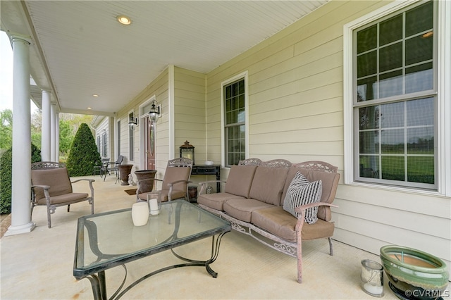 view of patio featuring outdoor lounge area