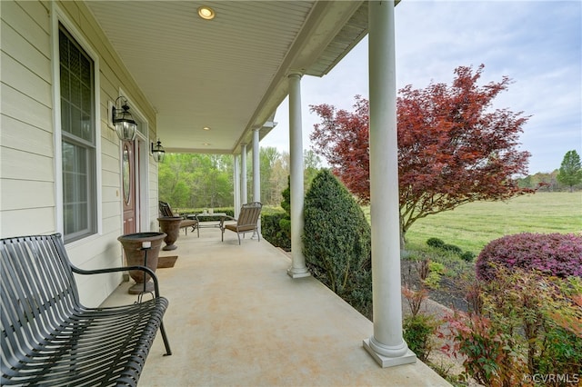 view of patio with a porch