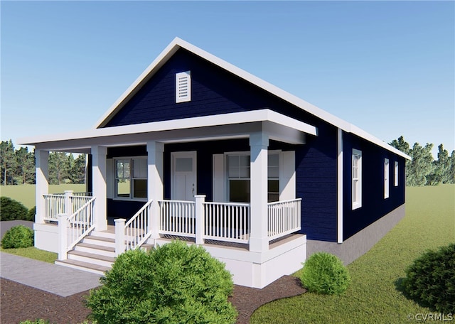 view of front of property featuring covered porch