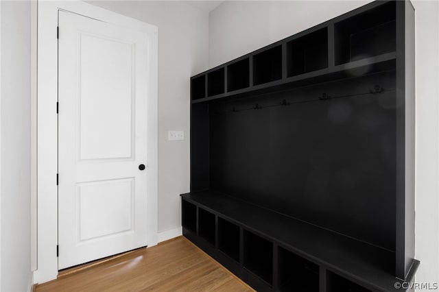 mudroom with light wood-type flooring