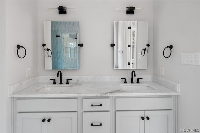 bathroom with double vanity