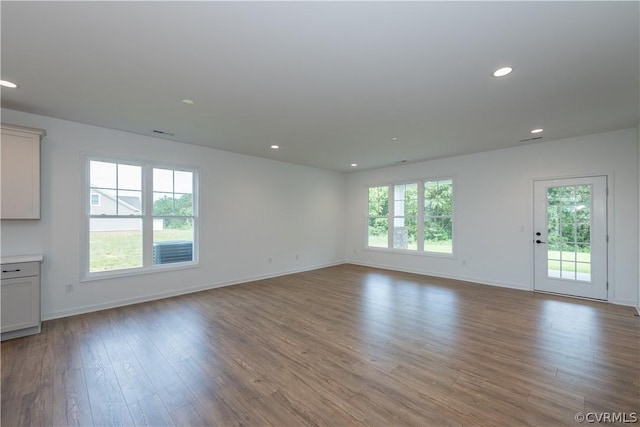 interior space with light hardwood / wood-style floors