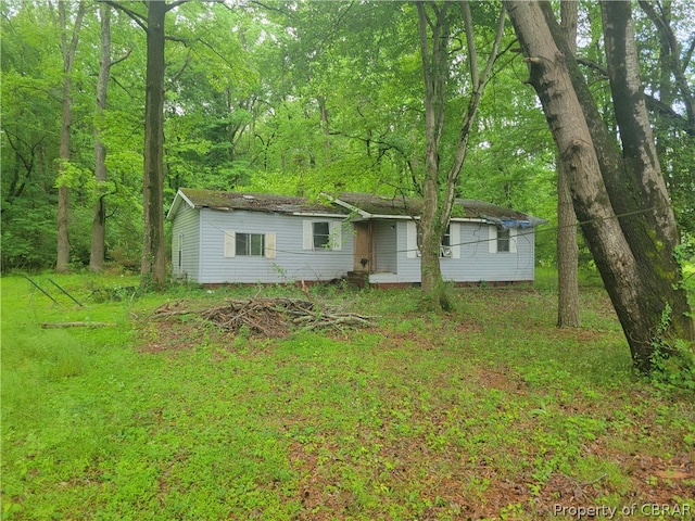 view of single story home