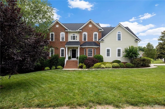 colonial house with a front yard