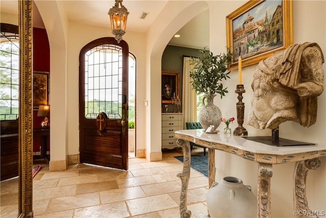 view of tiled foyer