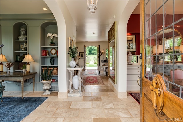 view of tiled foyer entrance