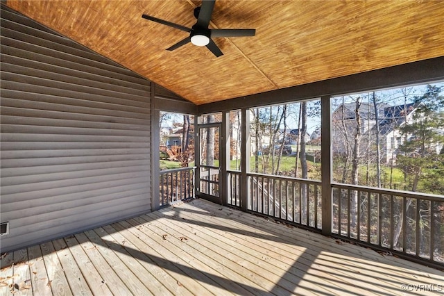 deck featuring ceiling fan