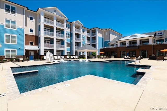 view of pool with a patio area