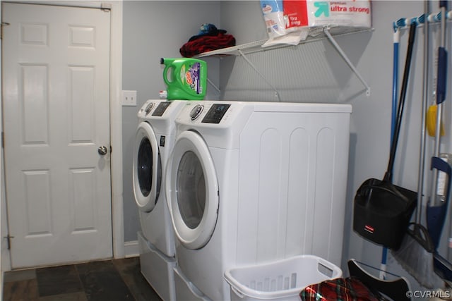 washroom featuring independent washer and dryer