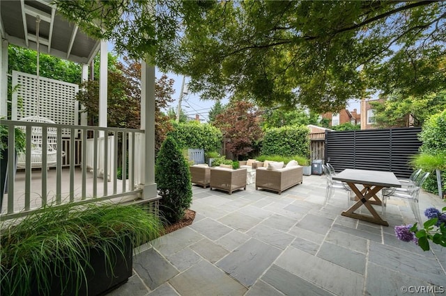 view of patio / terrace with an outdoor living space