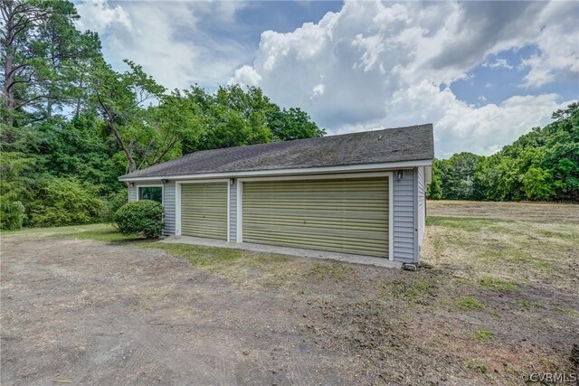 view of garage