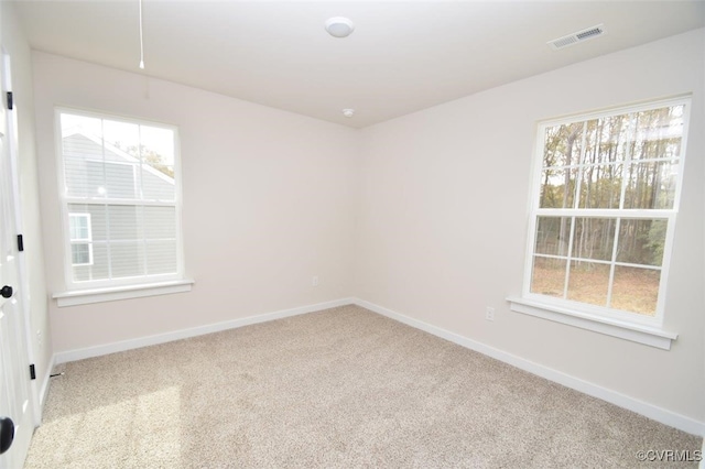 view of carpeted spare room