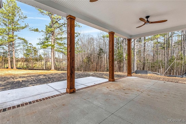 view of patio / terrace with ceiling fan