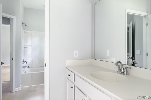 bathroom featuring vanity and shower / bath combination