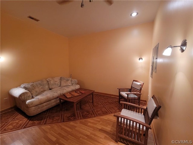 living room featuring hardwood / wood-style floors