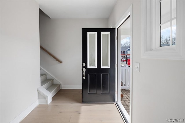 entryway featuring light hardwood / wood-style floors