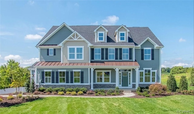 view of front of house with a front lawn