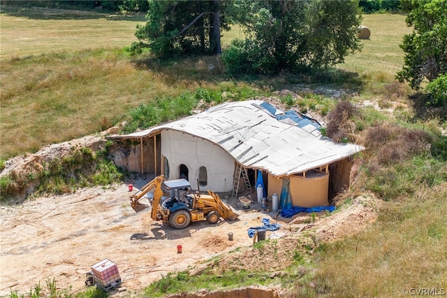 aerial view with a rural view