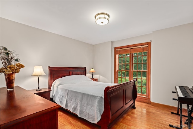 bedroom featuring light hardwood / wood-style flooring