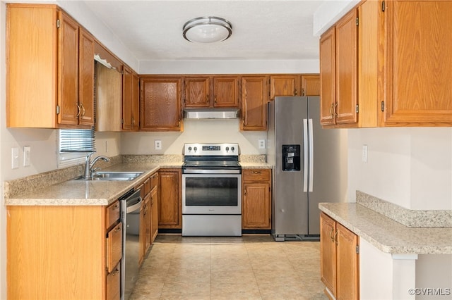 kitchen with sink and stainless steel appliances