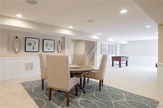 dining area featuring carpet floors