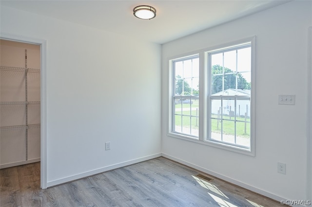 empty room featuring light wood-type flooring