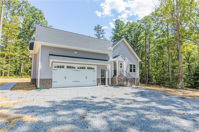 view of front of property featuring a garage