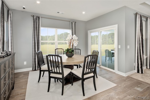 dining room with wood-type flooring